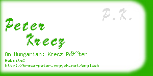 peter krecz business card